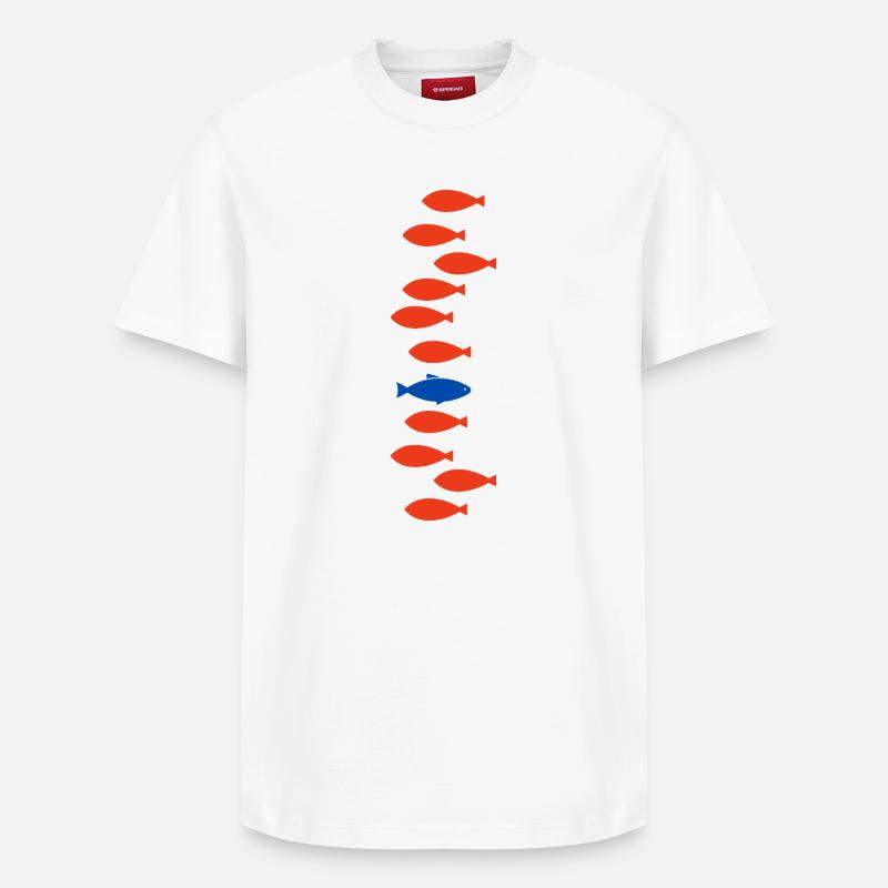 Poisson unique  - T-shirt unisexe décontracté en coton Supima – de SPREAD - blanc