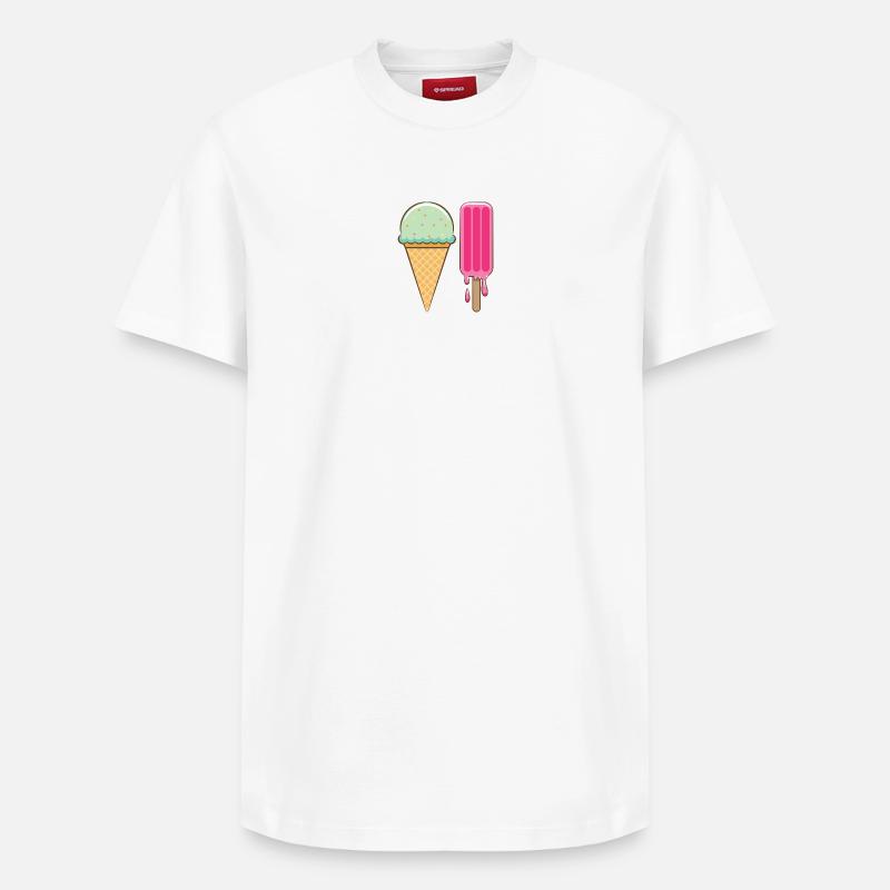 J’aime la crème glacée - T-shirt unisexe décontracté en coton Supima – de SPREAD - blanc