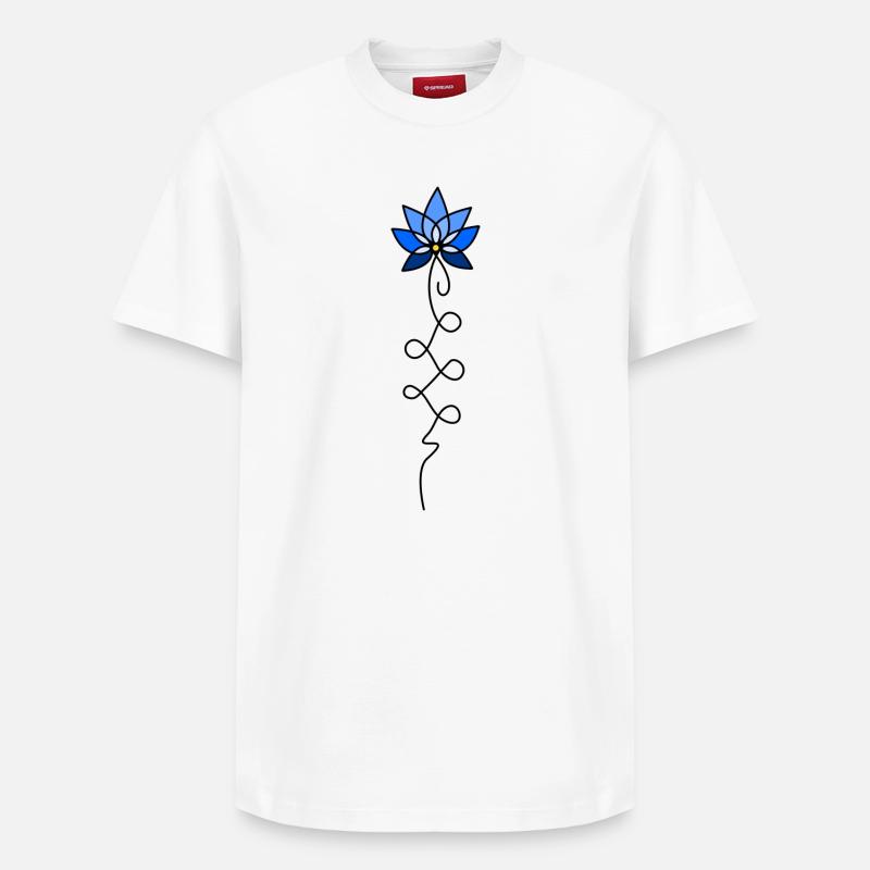 Fleur de lotus unalome - T-shirt unisexe décontracté en coton Supima – de SPREAD - blanc
