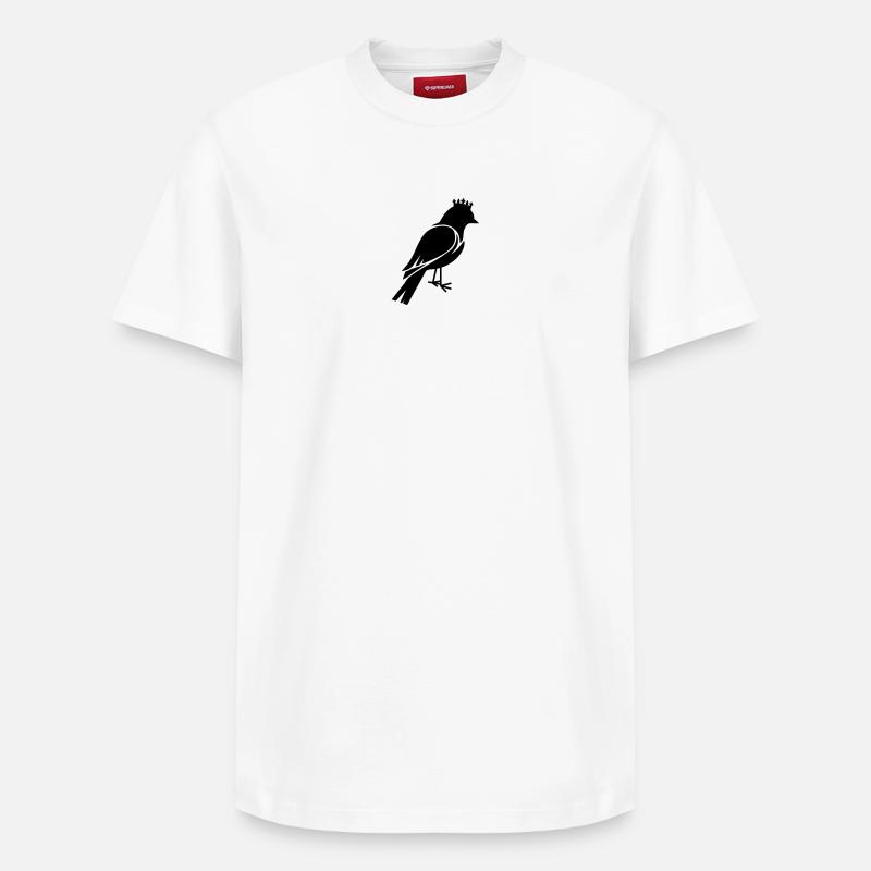 Vogel mit Krone - Relaxed Unisex Supima Cotton T-Shirt – von SPREAD - Weiß