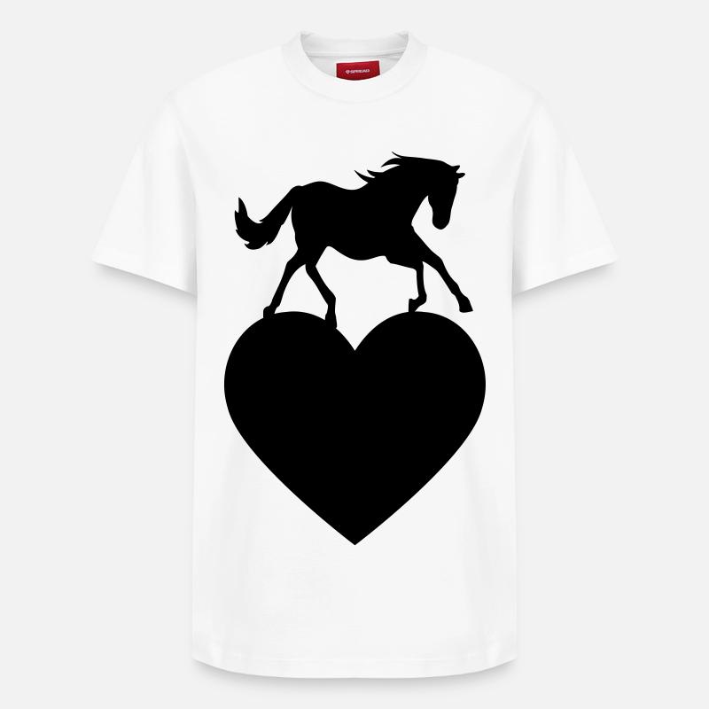 Pferd mit Herz - Relaxed Unisex Supima Cotton T-Shirt – von SPREAD - Weiß