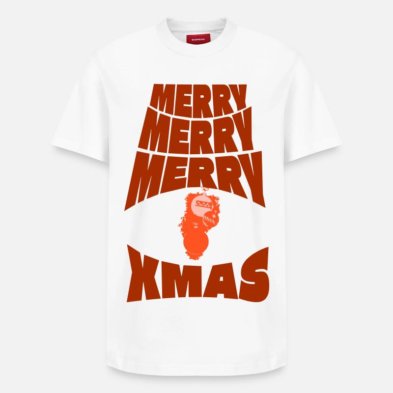 Weihnachtspullover: Merry³ Christmas - Relaxed Unisex Supima Cotton T-Shirt – von SPREAD - Weiß