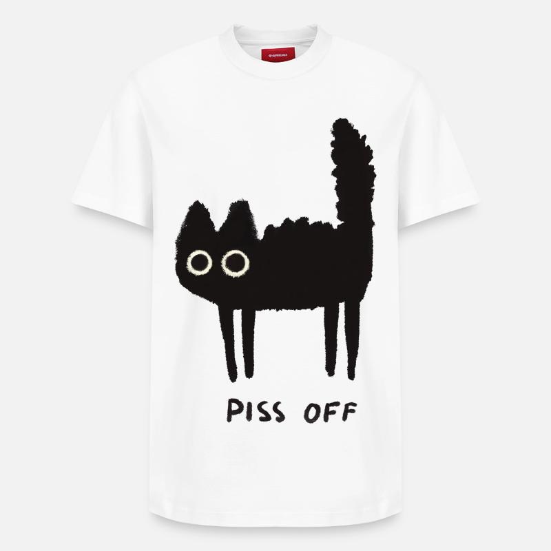 Grumpy Kitty Vibes - Laissez-moi tranquille - T-shirt unisexe décontracté en coton Supima – de SPREAD - blanc