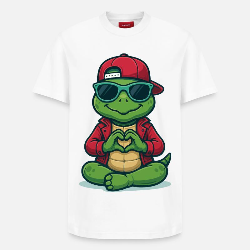 Heart Turtle - Relaxed Unisex Supima Cotton T-Shirt – von SPREAD - Weiß