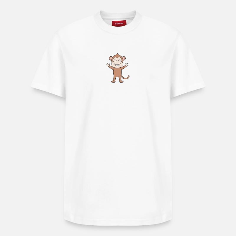 Singes singes - T-shirt unisexe décontracté en coton Supima – de SPREAD - blanc