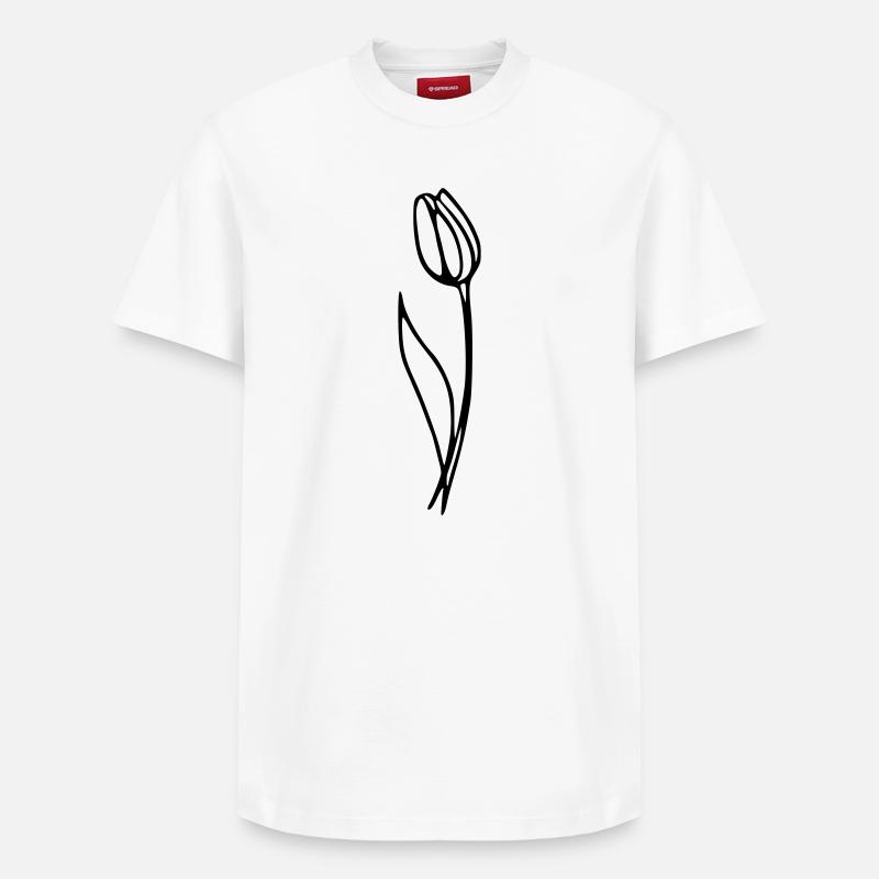 Tulipe - T-shirt unisexe décontracté en coton Supima – de SPREAD - blanc