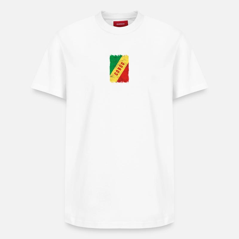 Drapeau du Congo - T-shirt unisexe décontracté en coton Supima – de SPREAD - blanc