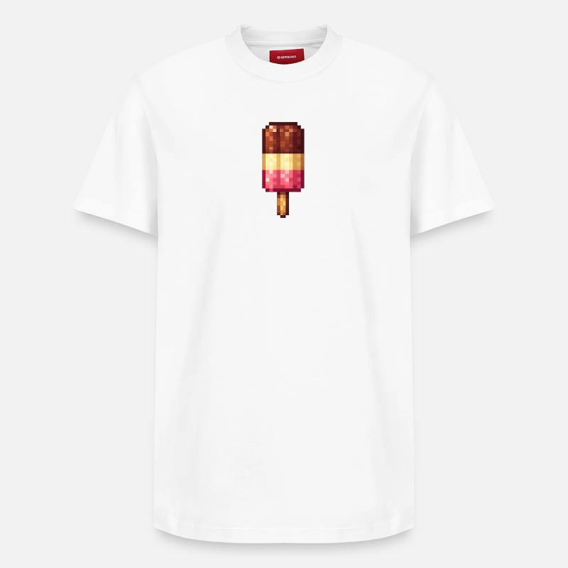 Glaces rétro pixelisées - T-shirt unisexe décontracté en coton Supima – de SPREAD - blanc