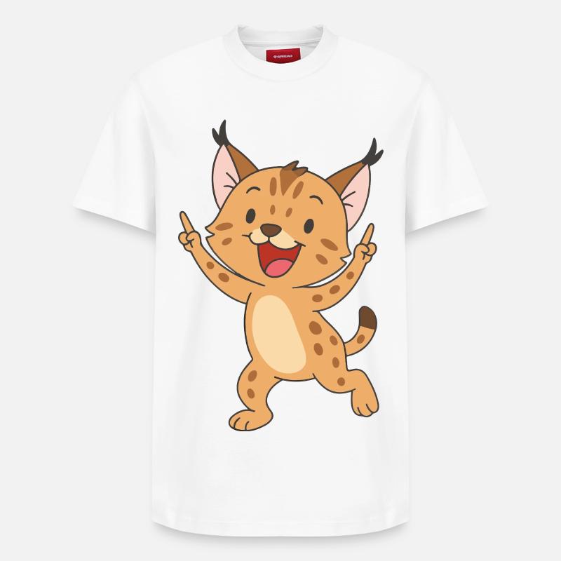 Lynx chanceux - T-shirt unisexe décontracté en coton Supima – de SPREAD - blanc