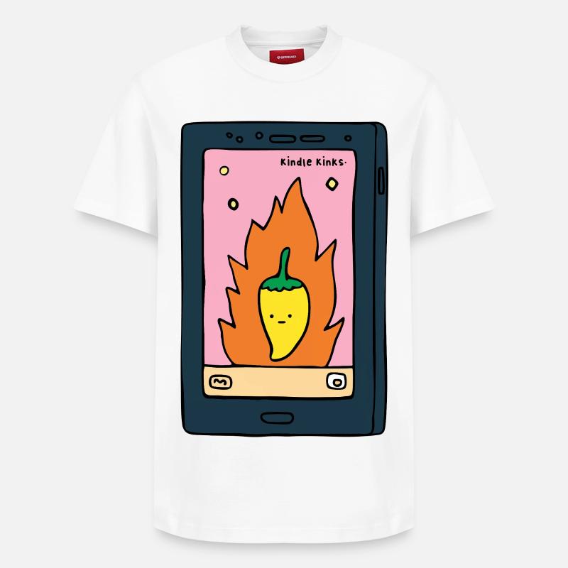 Spicy E-Reader “Kinks” Design | Funny BookT - Relaxed Unisex Supima Cotton T-Shirt – von SPREAD - Weiß