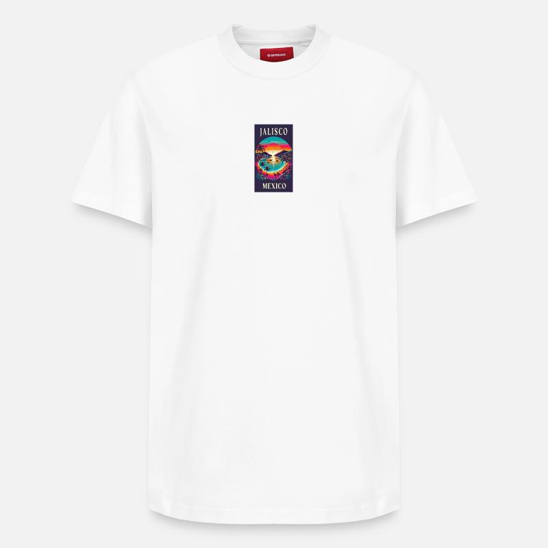 Motif de palmier Jalisco Mexico - T-shirt unisexe décontracté en coton Supima – de SPREAD - blanc