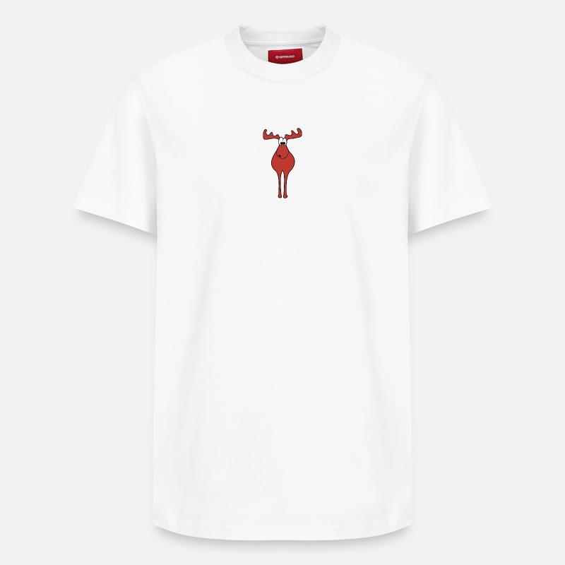 Noël de l’orignal - T-shirt unisexe décontracté en coton Supima – de SPREAD - blanc