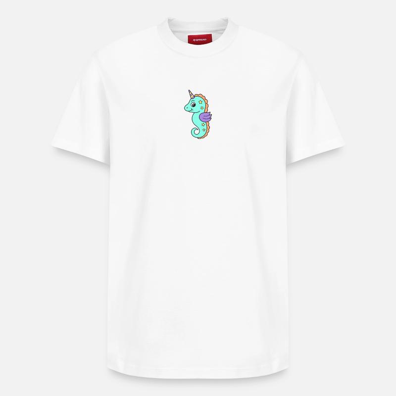 Seepferd Seepferdchen - Relaxed Unisex Supima Cotton T-Shirt – von SPREAD - Weiß