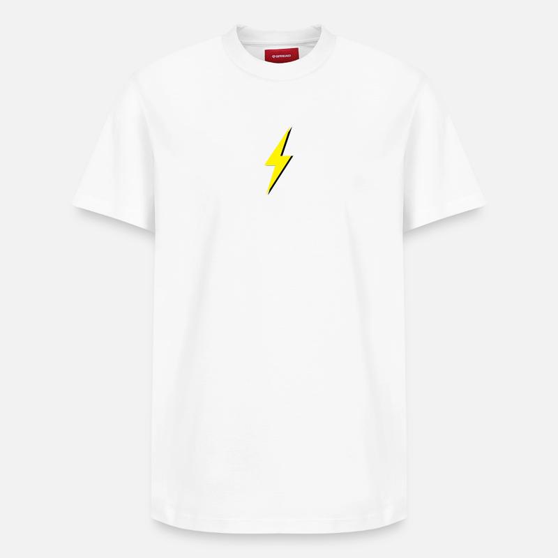 Eclair jaune et noir - T-shirt unisexe décontracté en coton Supima – de SPREAD - blanc