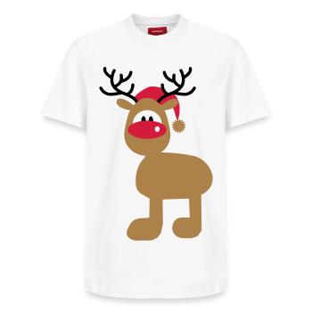 Weihnachten - Relaxed Unisex Supima Cotton T-Shirt – von SPREAD - Weiß - Vorne - AI Model Female 172 dark (172cm) & AI Model Male 185 dark (185cm)