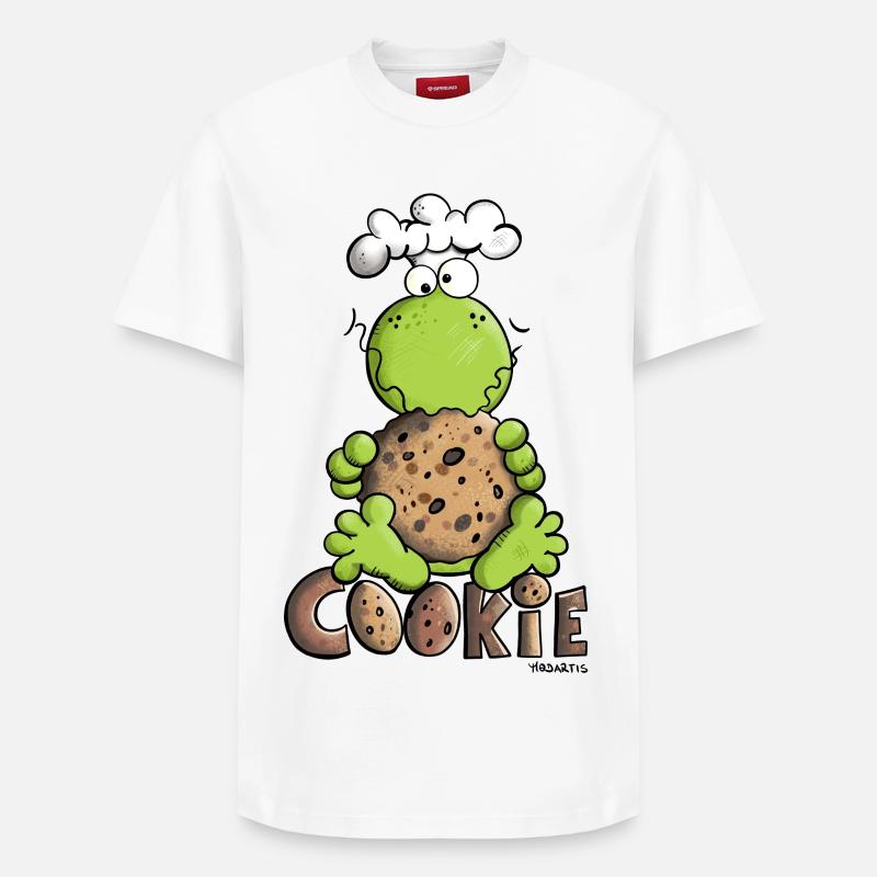 Frosch mit Cookie - Relaxed Unisex Supima Cotton T-Shirt – von SPREAD - Weiß