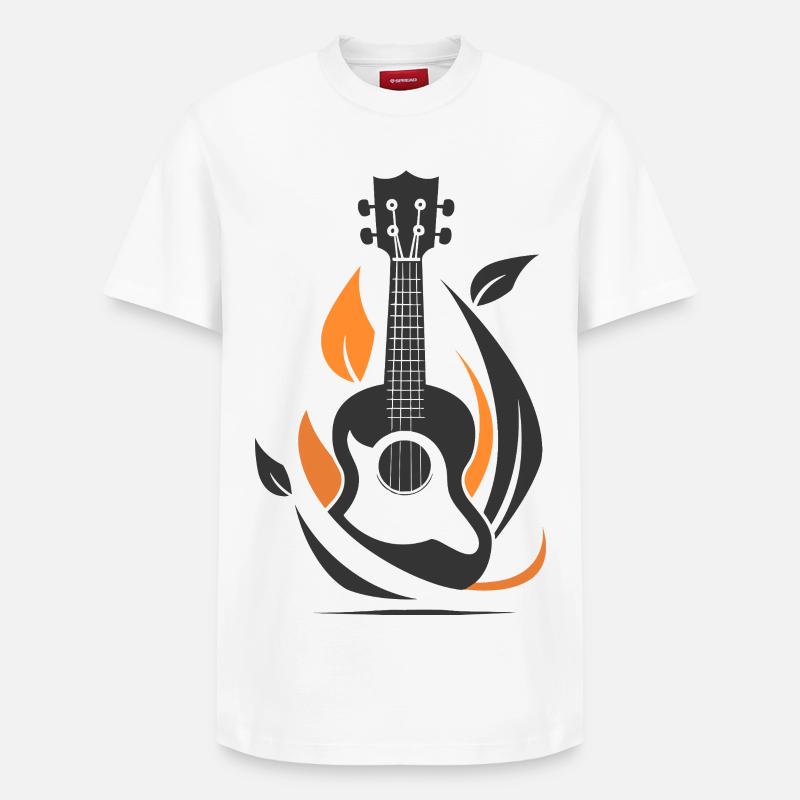 Dessin de ukulélé - T-shirt unisexe décontracté en coton Supima – de SPREAD - blanc