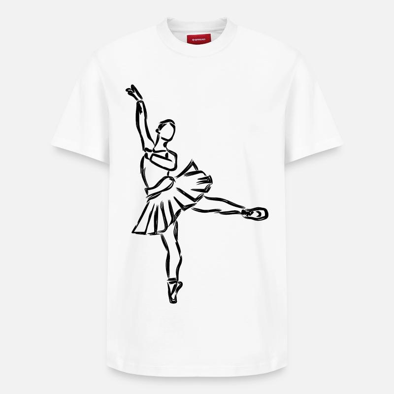 Croquis de danseuse de ballet - T-shirt unisexe décontracté en coton Supima – de SPREAD - blanc