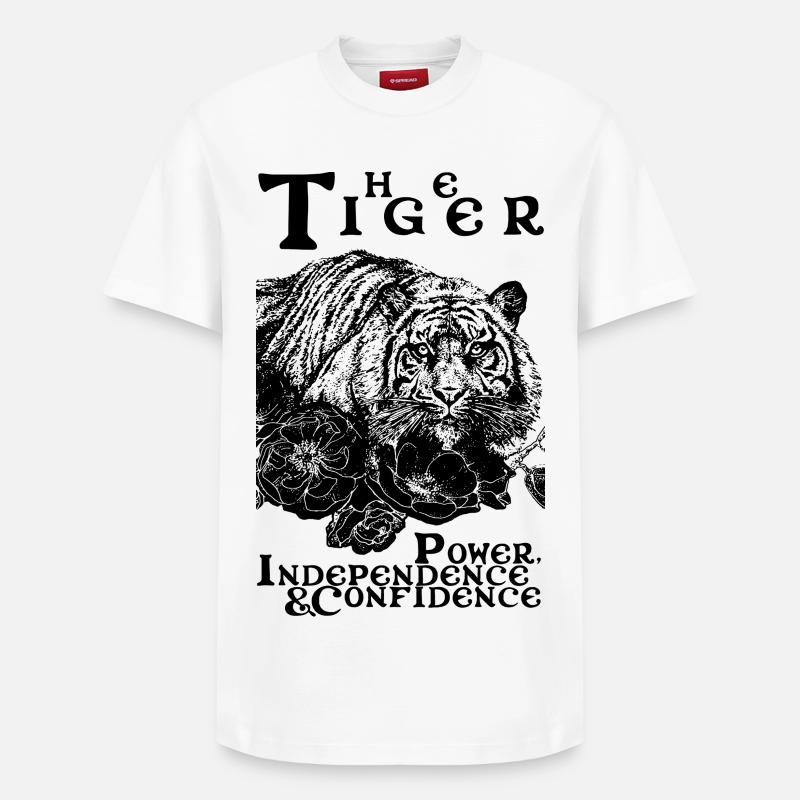 LE TIGRE - T-shirt unisexe décontracté en coton Supima – de SPREAD - blanc