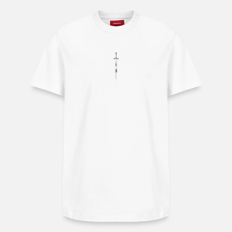 épée de laine - T-shirt unisexe décontracté en coton Supima – de SPREAD - blanc