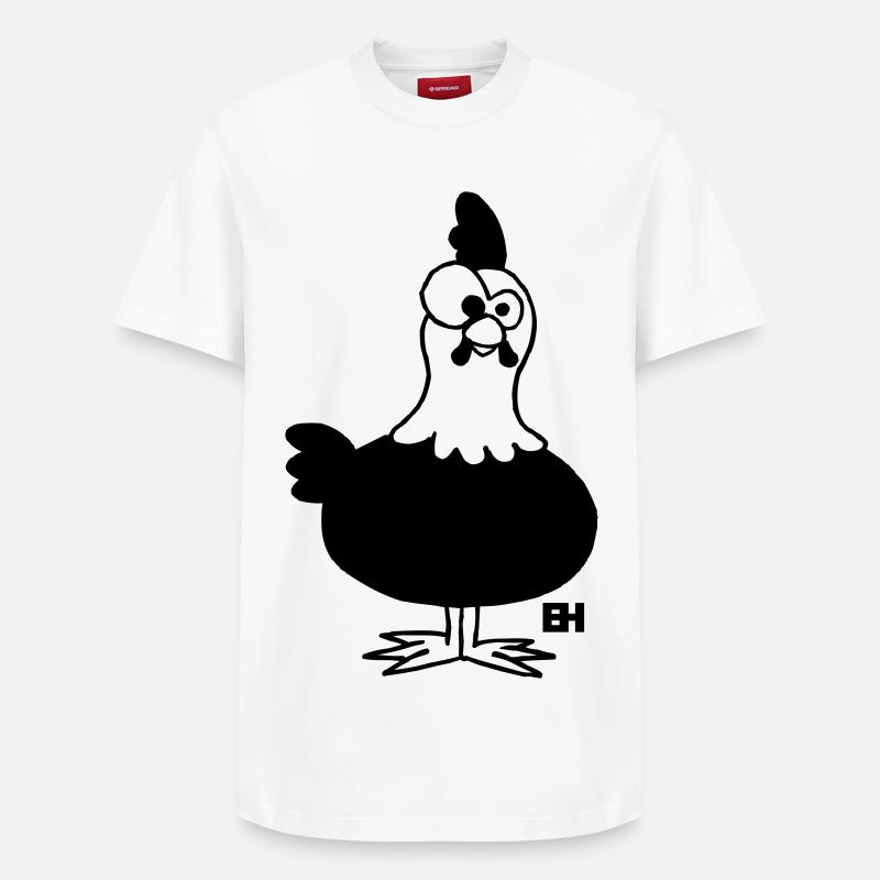 Poulet - T-shirt unisexe décontracté en coton Supima – de SPREAD - blanc