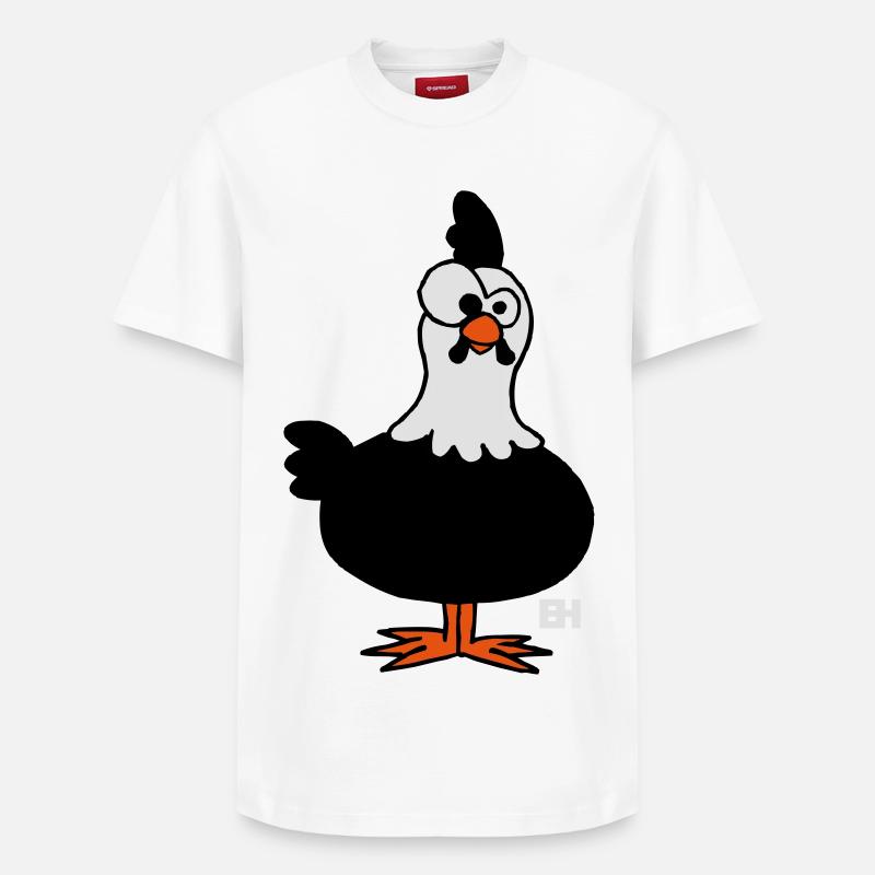 Poulet - T-shirt unisexe décontracté en coton Supima – de SPREAD - blanc
