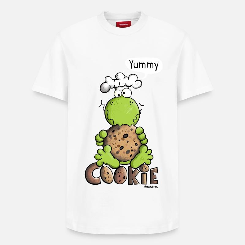 Grenouille mange un cookie - T-shirt unisexe décontracté en coton Supima – de SPREAD - blanc
