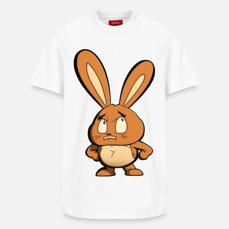 lapin en colère - T-shirt unisexe décontracté en coton Supima – de SPREAD - blanc
