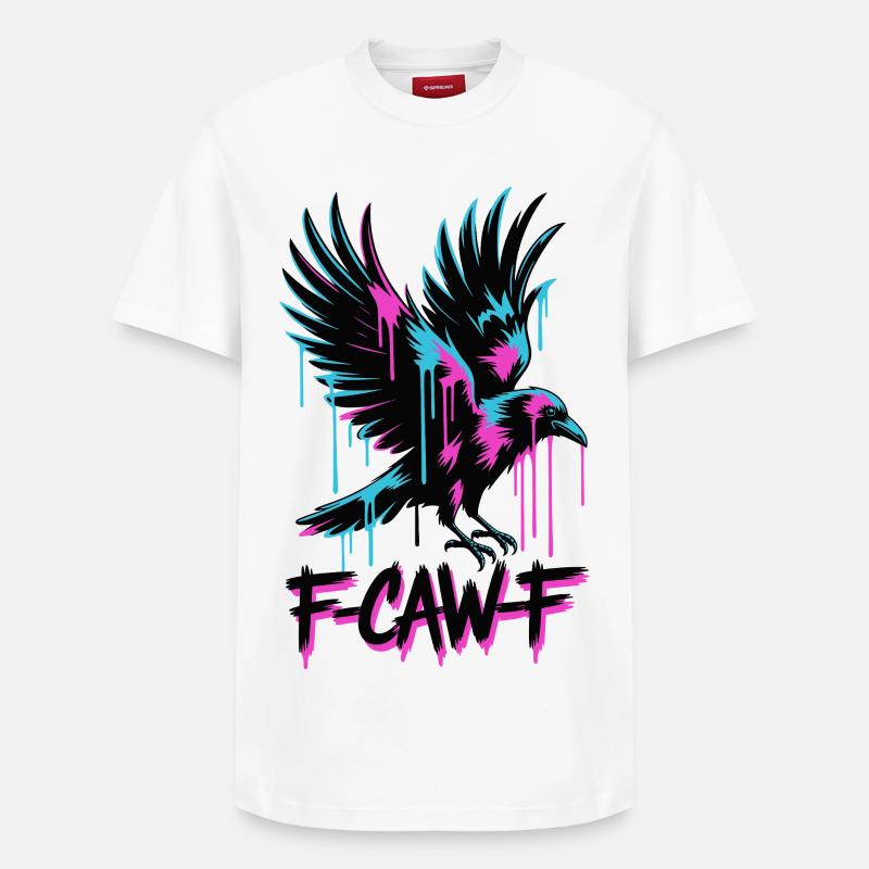 F-Caw-F Meme Crow - T-shirt unisexe décontracté en coton Supima – de SPREAD - blanc