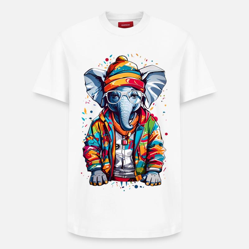 Coole Elefant - Relaxed Unisex Supima Cotton T-Shirt – von SPREAD - Weiß