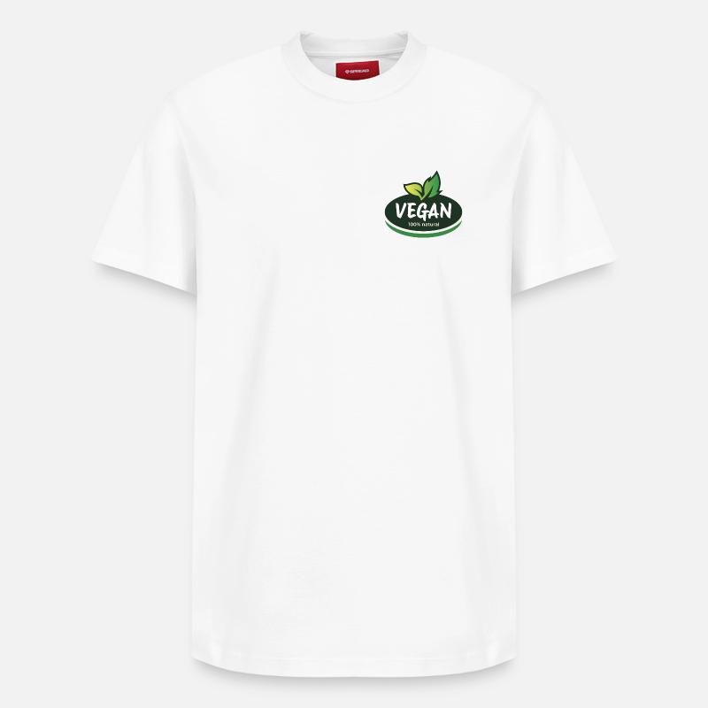 Végétalien 100 % naturel. Choix conscient - T-shirt unisexe décontracté en coton Supima – de SPREAD - blanc