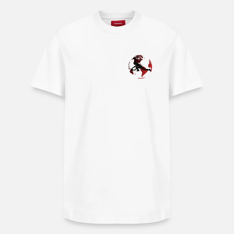 Curling Globe Urbain  - T-shirt unisexe décontracté en coton Supima – de SPREAD - blanc