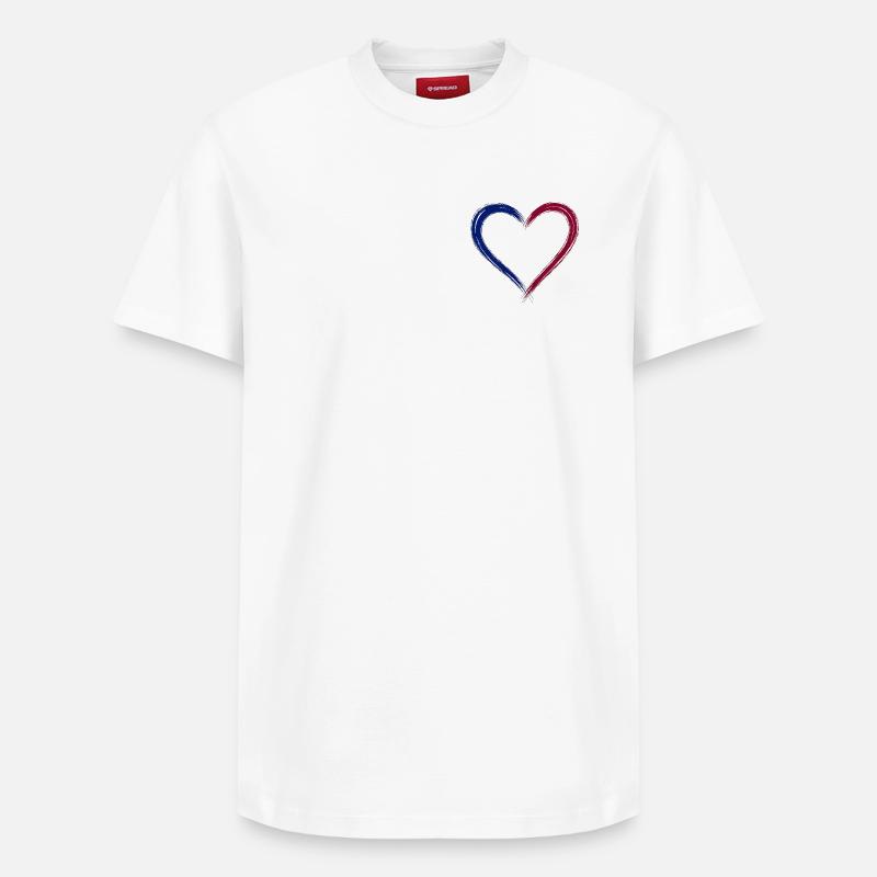 Le cœur est bâclé et écarlate - T-shirt unisexe décontracté en coton Supima – de SPREAD - blanc