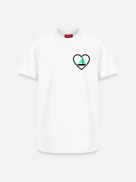 Cuore Vela – Passione Navigazione - Relaxed Unisex Supima Cotton T-Shirt – by SPREAD - white