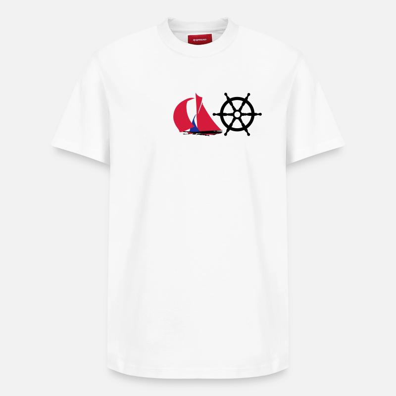 steuerrad - T-shirt unisexe décontracté en coton Supima – de SPREAD - blanc