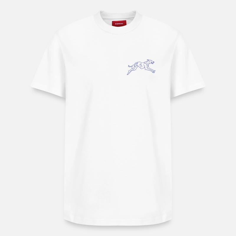 Greyhound Chien courant - T-shirt unisexe décontracté en coton Supima – de SPREAD - blanc