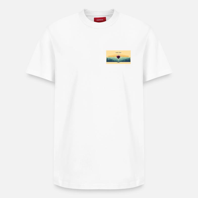 L’heure du vin - T-shirt unisexe décontracté en coton Supima – de SPREAD - blanc