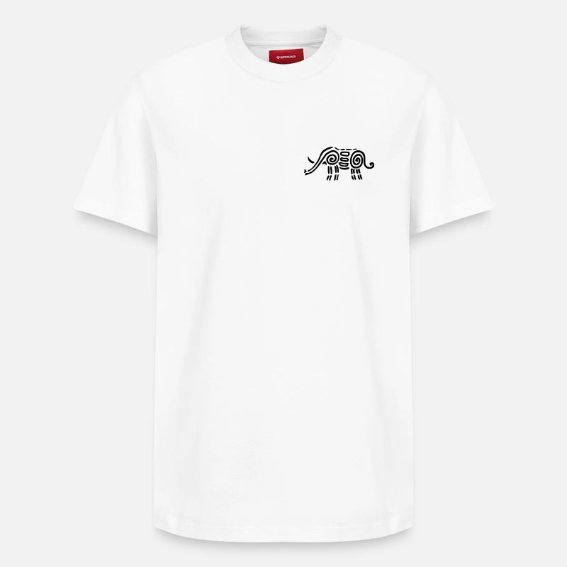 Éléphant1 - T-shirt unisexe décontracté en coton Supima – de SPREAD - blanc