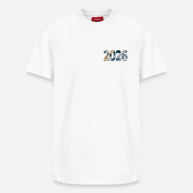 Année 2026 - T-shirt unisexe décontracté en coton Supima – de SPREAD - blanc