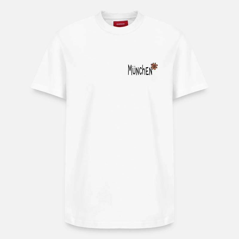 Munich 089 Fleur Fleur - T-shirt unisexe décontracté en coton Supima – de SPREAD - blanc