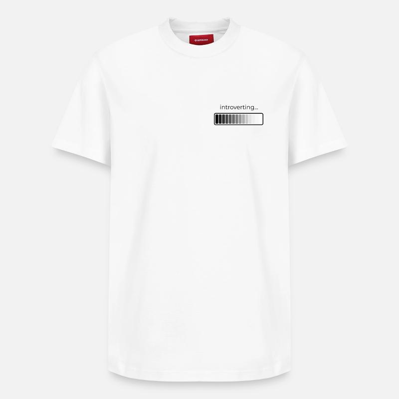 introverting loading - Relaxed Unisex Supima Cotton T-Shirt – by SPREAD - white