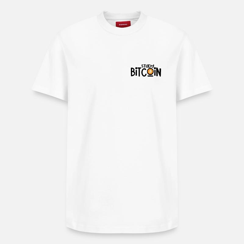 Study Bitcoin - Relaxed Unisex Supima Cotton T-Shirt – von SPREAD - Weiß