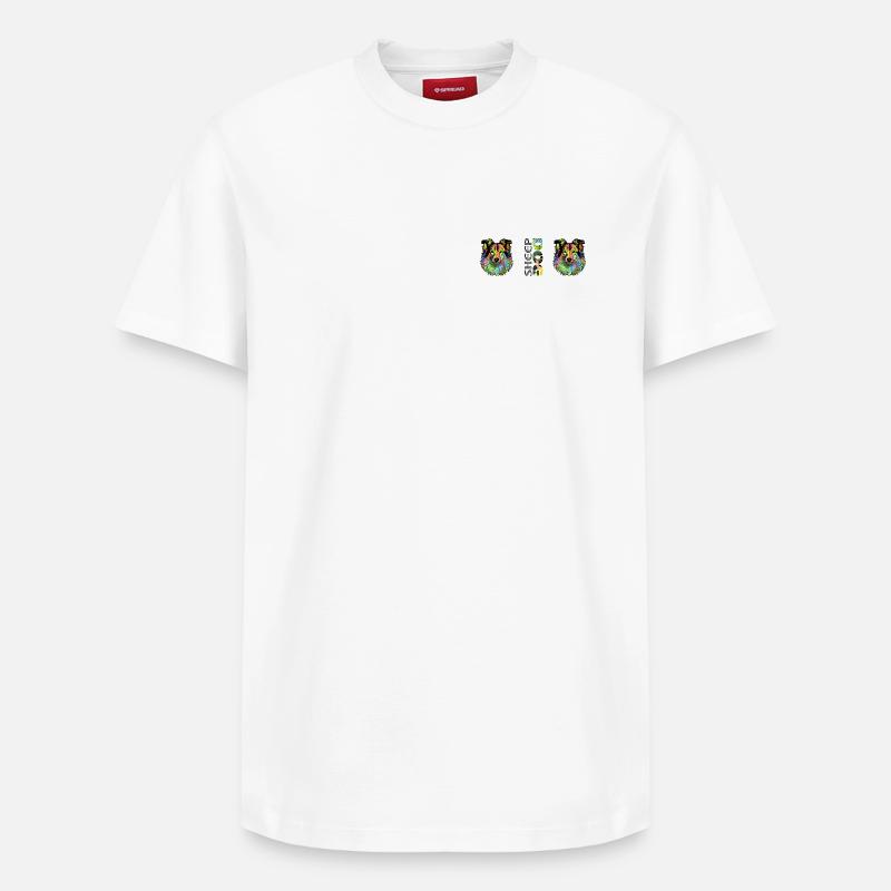 Chien de berger - T-shirt unisexe décontracté en coton Supima – de SPREAD - blanc