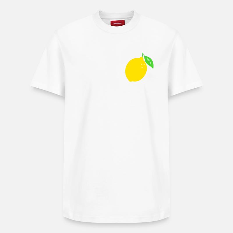 Citron Flat Print Design - T-shirt unisexe décontracté en coton Supima – de SPREAD - blanc
