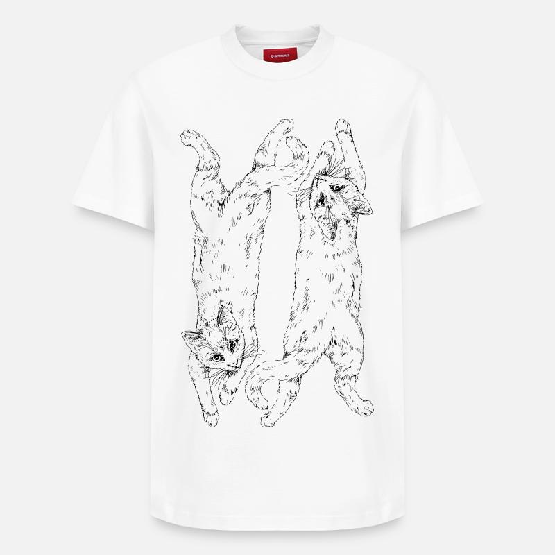 Chats - T-shirt unisexe décontracté en coton Supima – de SPREAD - blanc