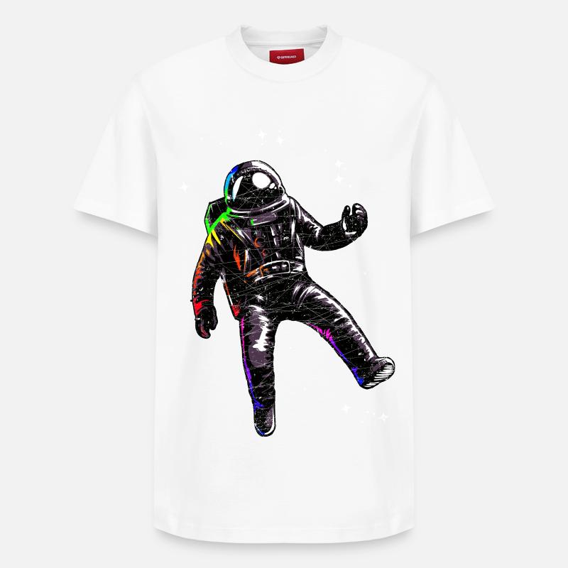 L'astronaute flotte dans l'espace - T-shirt unisexe décontracté en coton Supima – de SPREAD - blanc