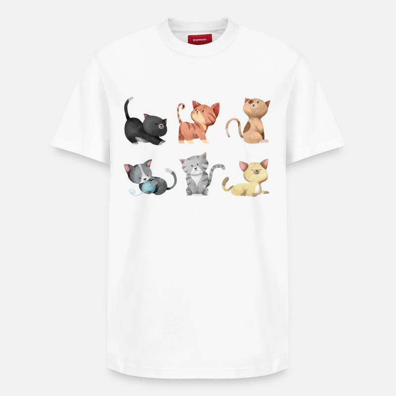Illustration de chats - T-shirt unisexe décontracté en coton Supima – de SPREAD - blanc