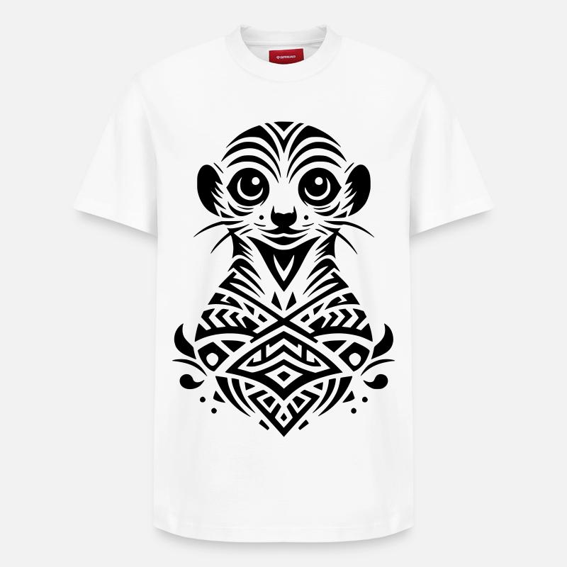 Suricate tribal - T-shirt unisexe décontracté en coton Supima – de SPREAD - blanc