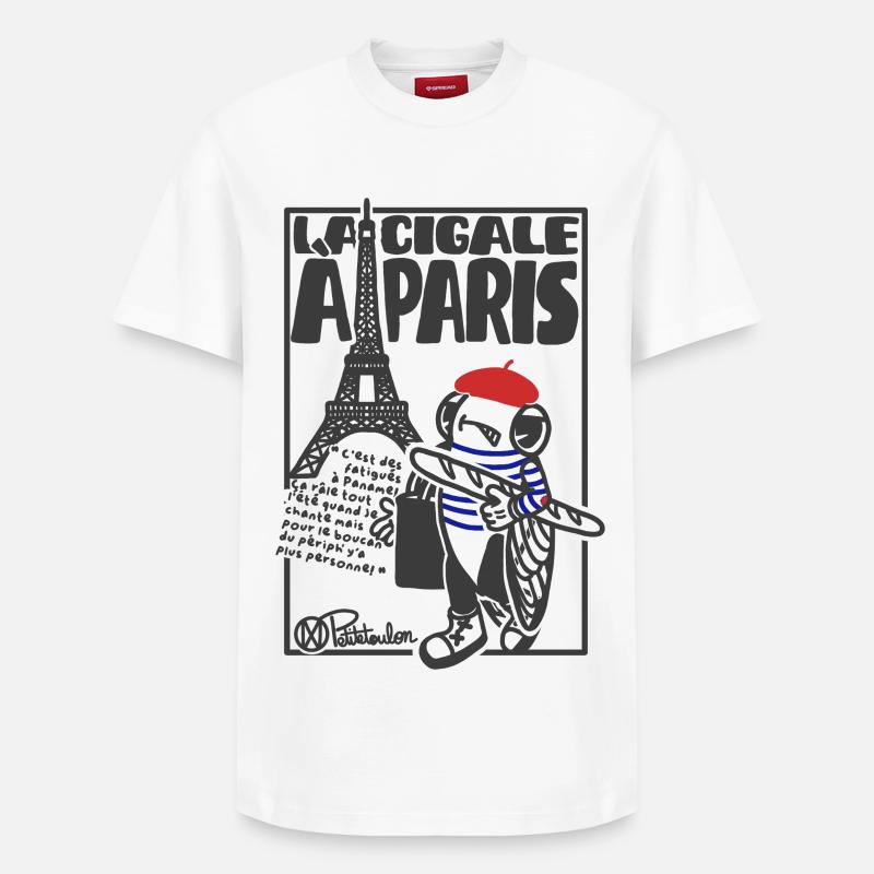 Cigale Paris - T-shirt unisexe décontracté en coton Supima – de SPREAD - blanc