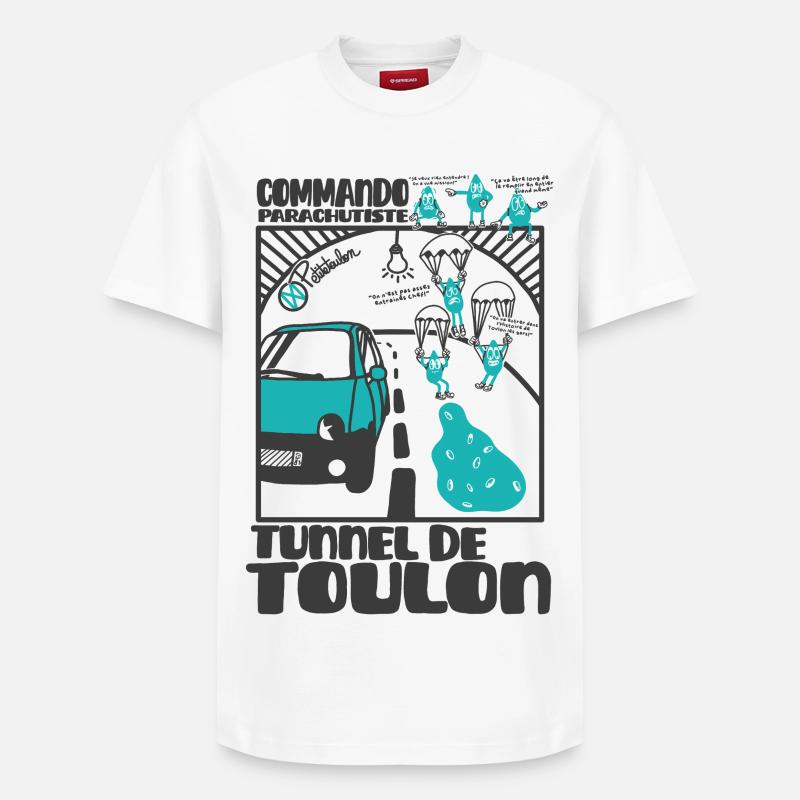 Goutte Tunnel Toulon Commando - T-shirt unisexe décontracté en coton Supima – de SPREAD - blanc